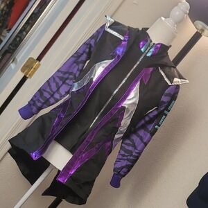 Fortnite Stylish Black and Purple Hooded Jacket